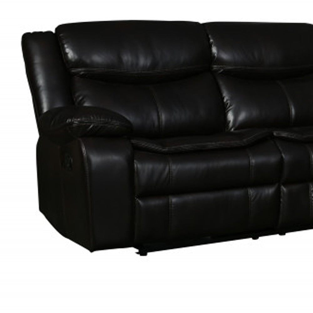 Brown U Shaped 3 Piece Sectional w/ Console