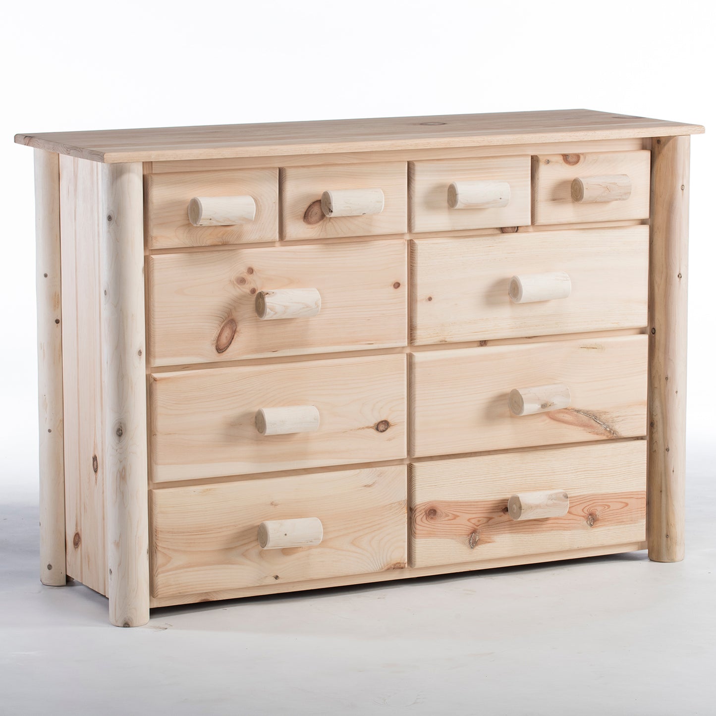 White Wood Stainless Steel 6-Drawer Chest