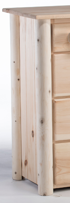 White Wood Stainless Steel 6-Drawer Chest