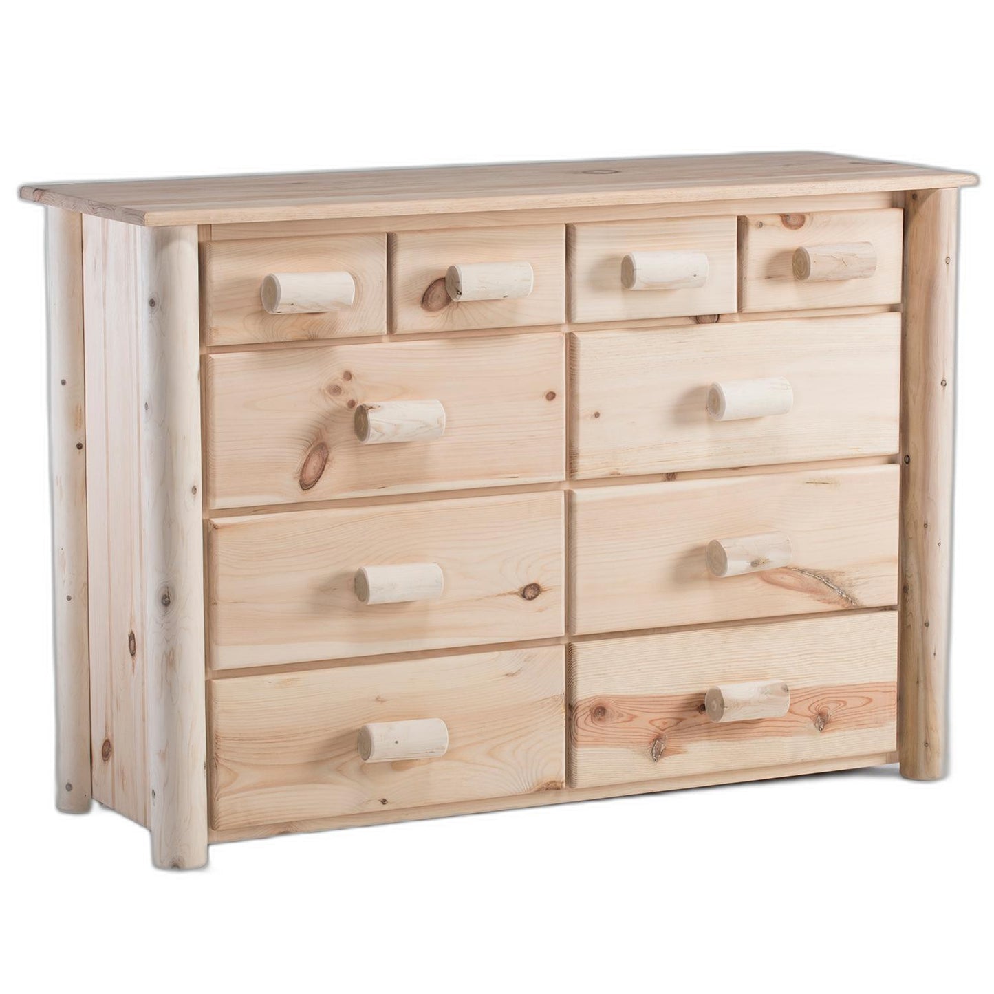 White Wood Stainless Steel 6-Drawer Chest