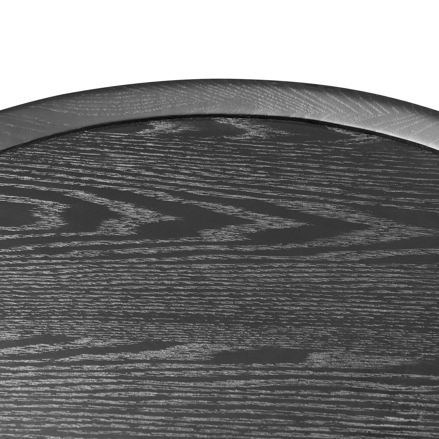 Black Manufactured Wood Round Coffee Table