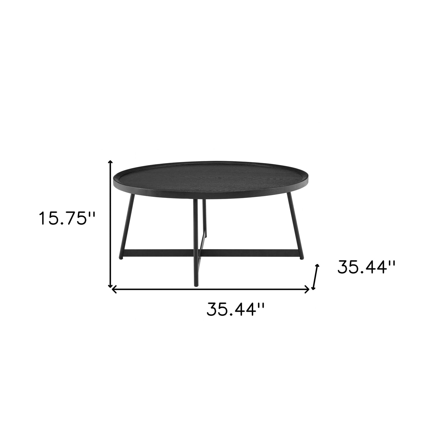 Black Manufactured Wood Round Coffee Table