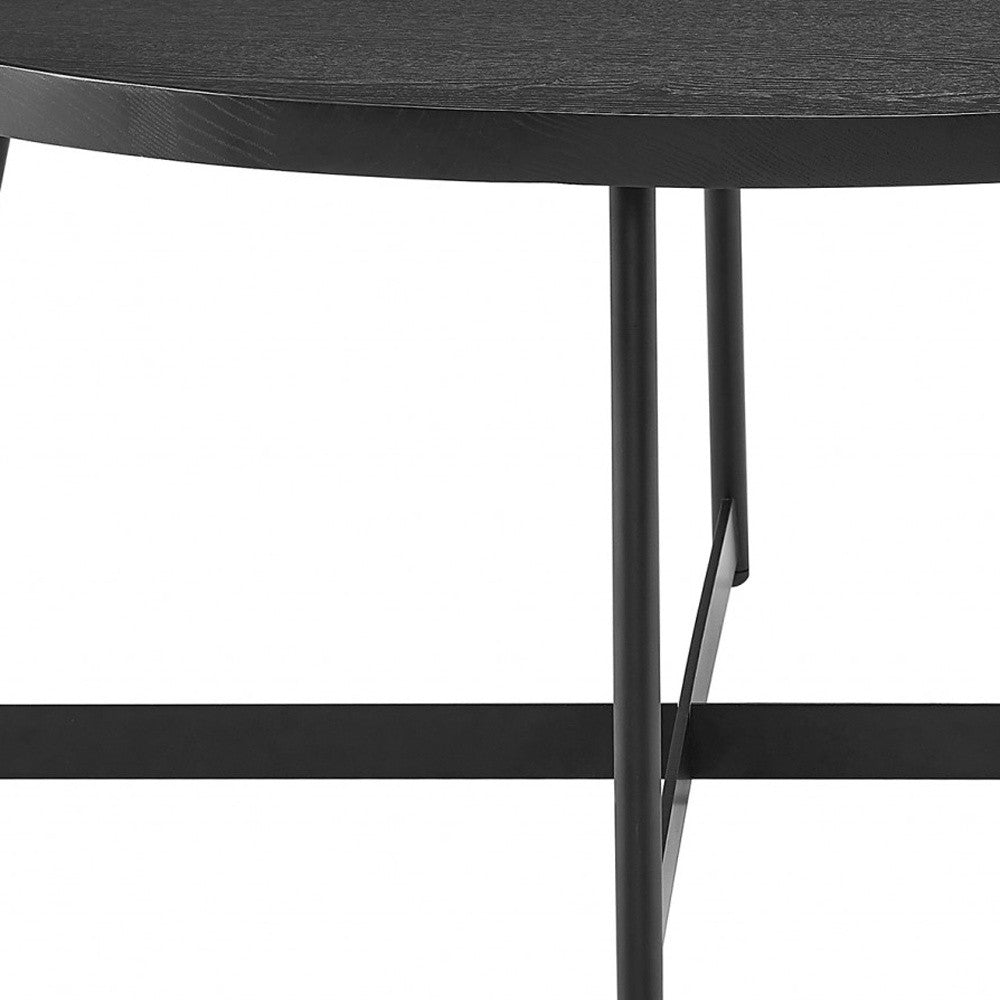 Black Manufactured Wood Round Coffee Table