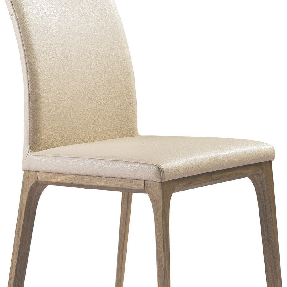Taupe & Brown Faux Leather Dining Chair - Set of 2