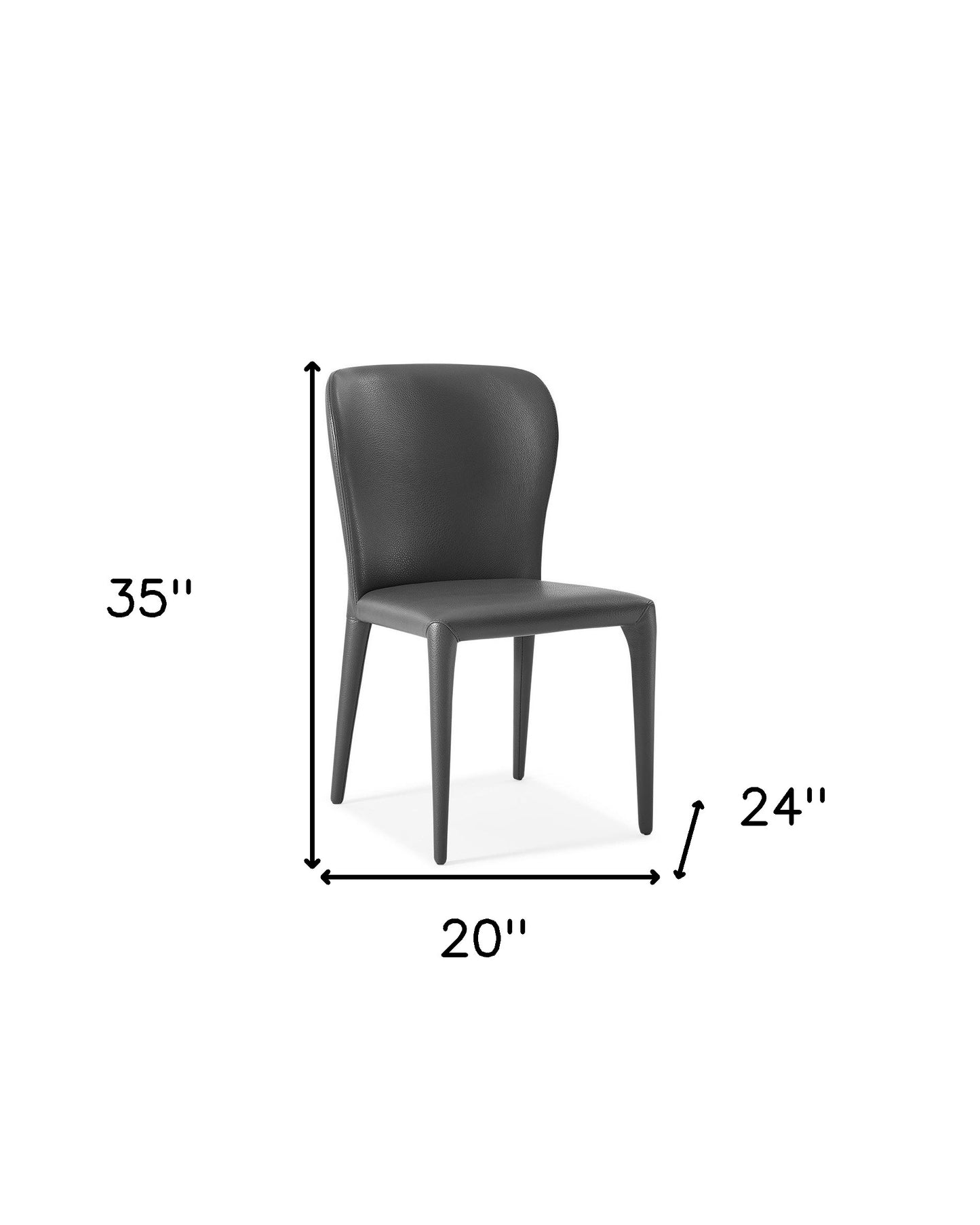 Gray Faux LeatherDining Chair- Set of 2