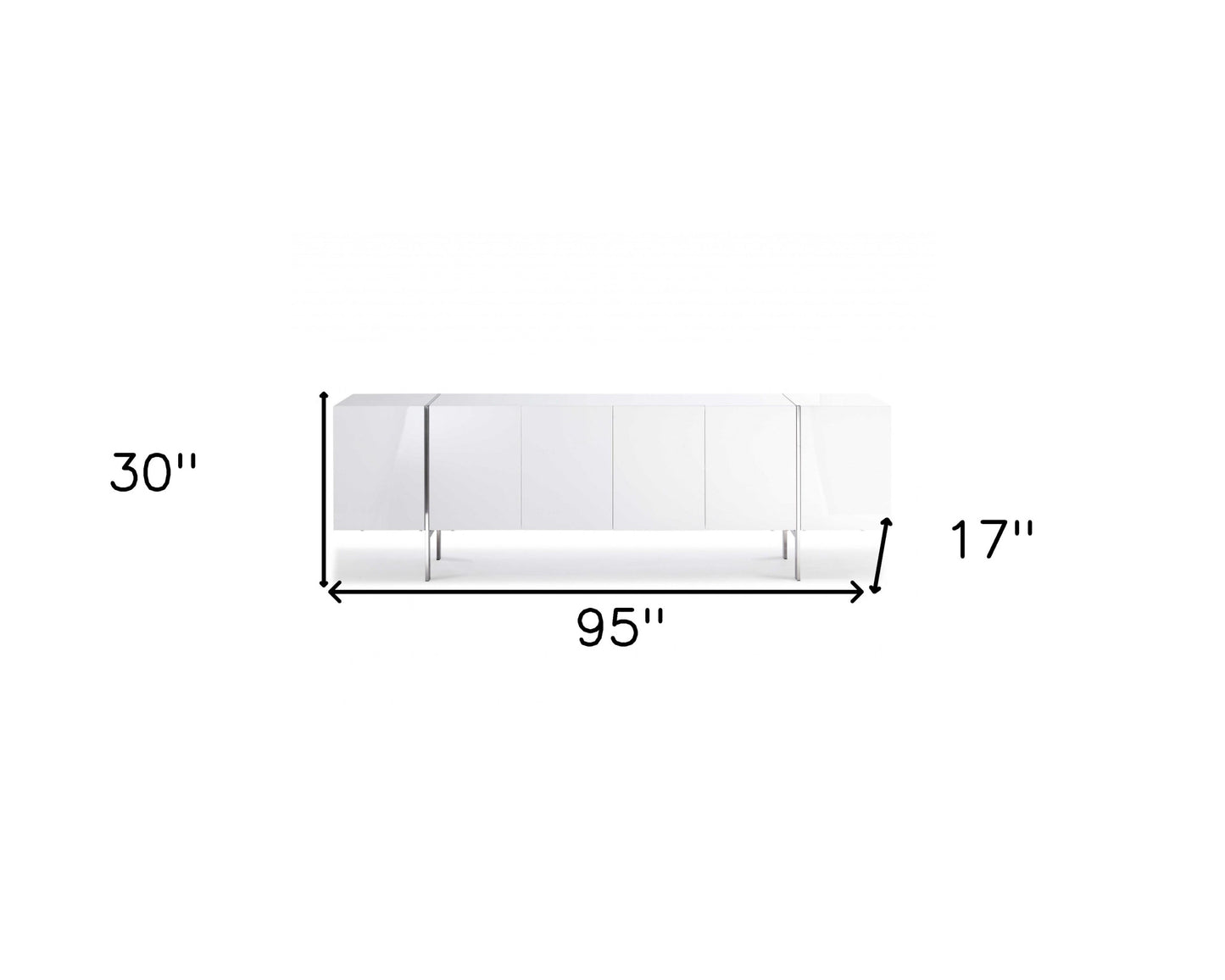 White Stainless Steel Solid Console Table