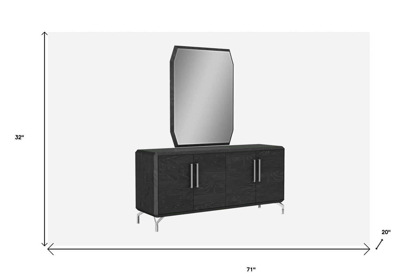 Gray Stainless Steel Solid Console Table