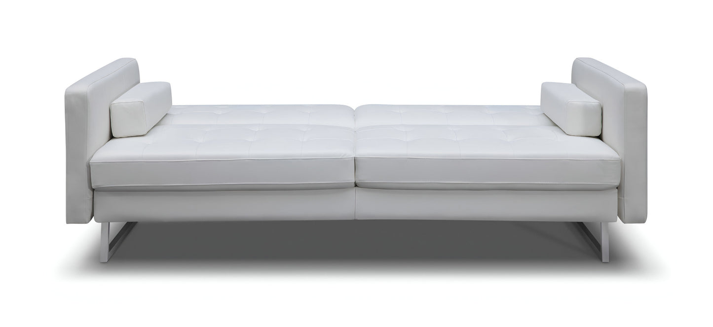 White Faux Leather Sleeper Sofa