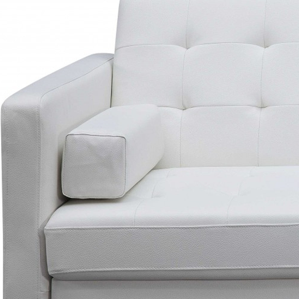 White Faux Leather Sleeper Sofa