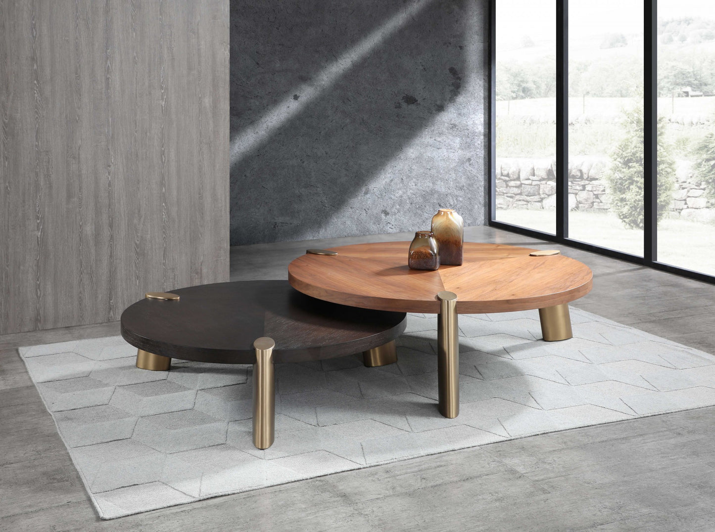 Wenge Veneer Stainless Steel Coffee Table