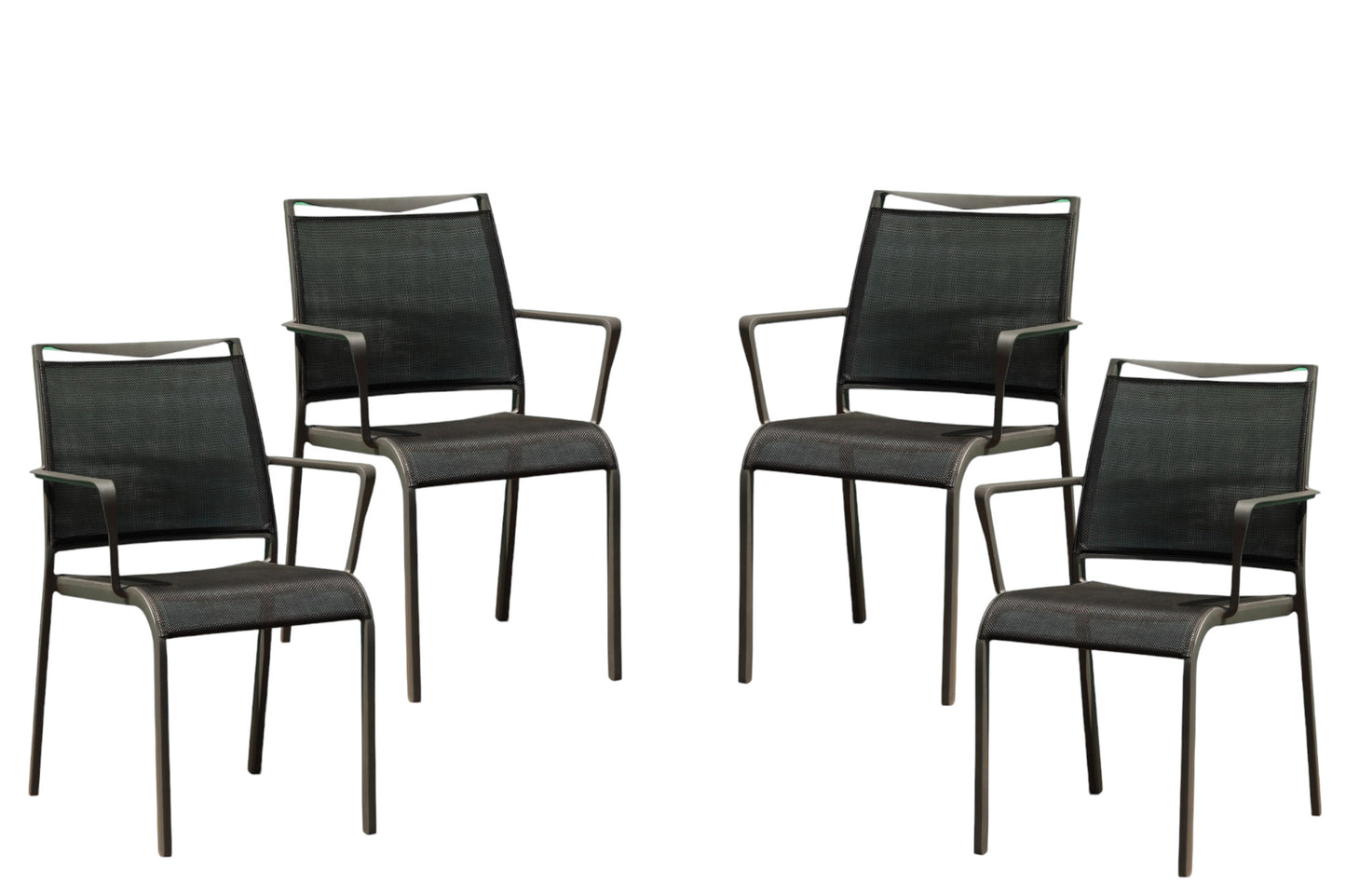 Gray Metal Dining Chairs - Set of 4