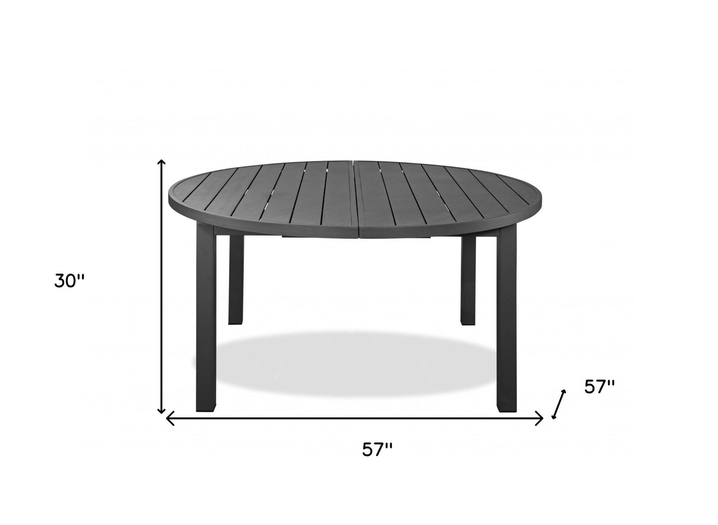 Gray Aluminum Folding Dining Table