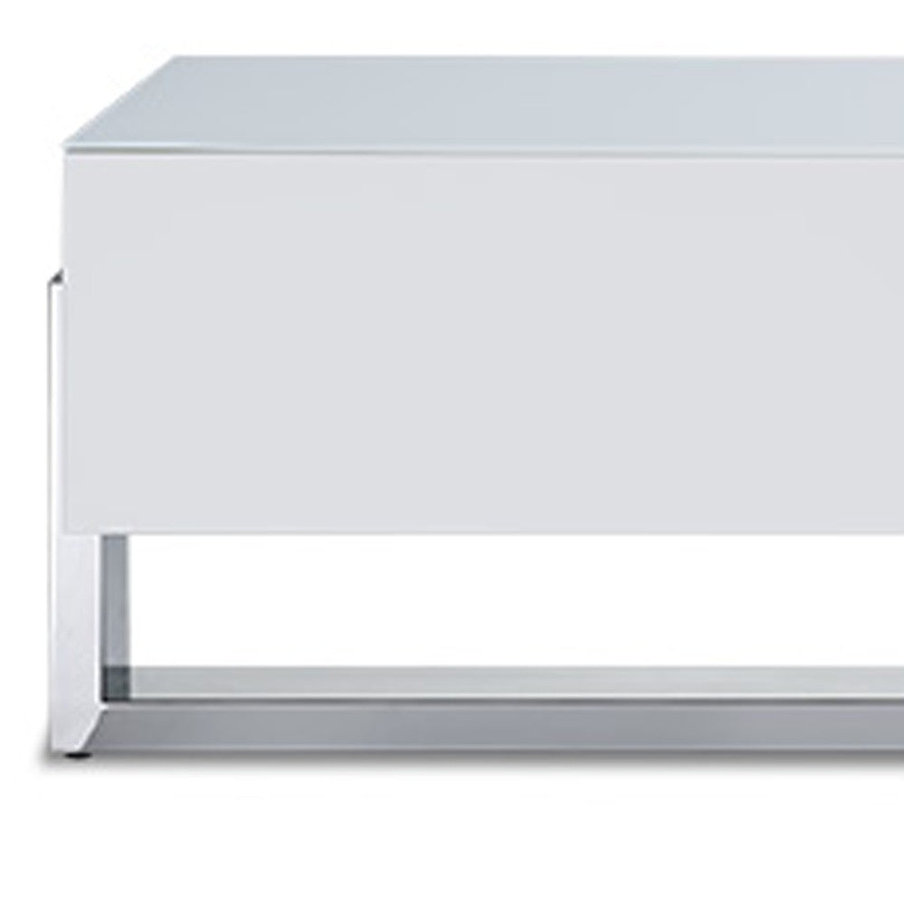 Damon White Stainless Steel Media Console