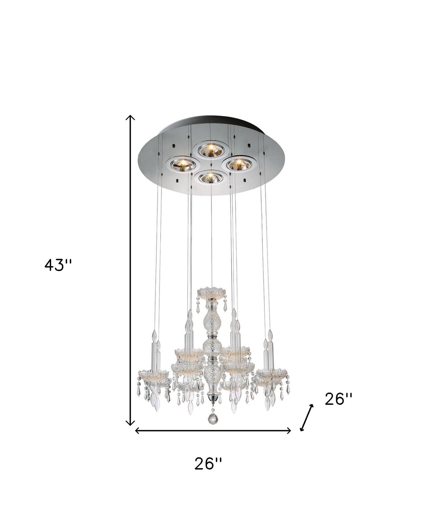 Clear 4 Light Glass Ceiling Light