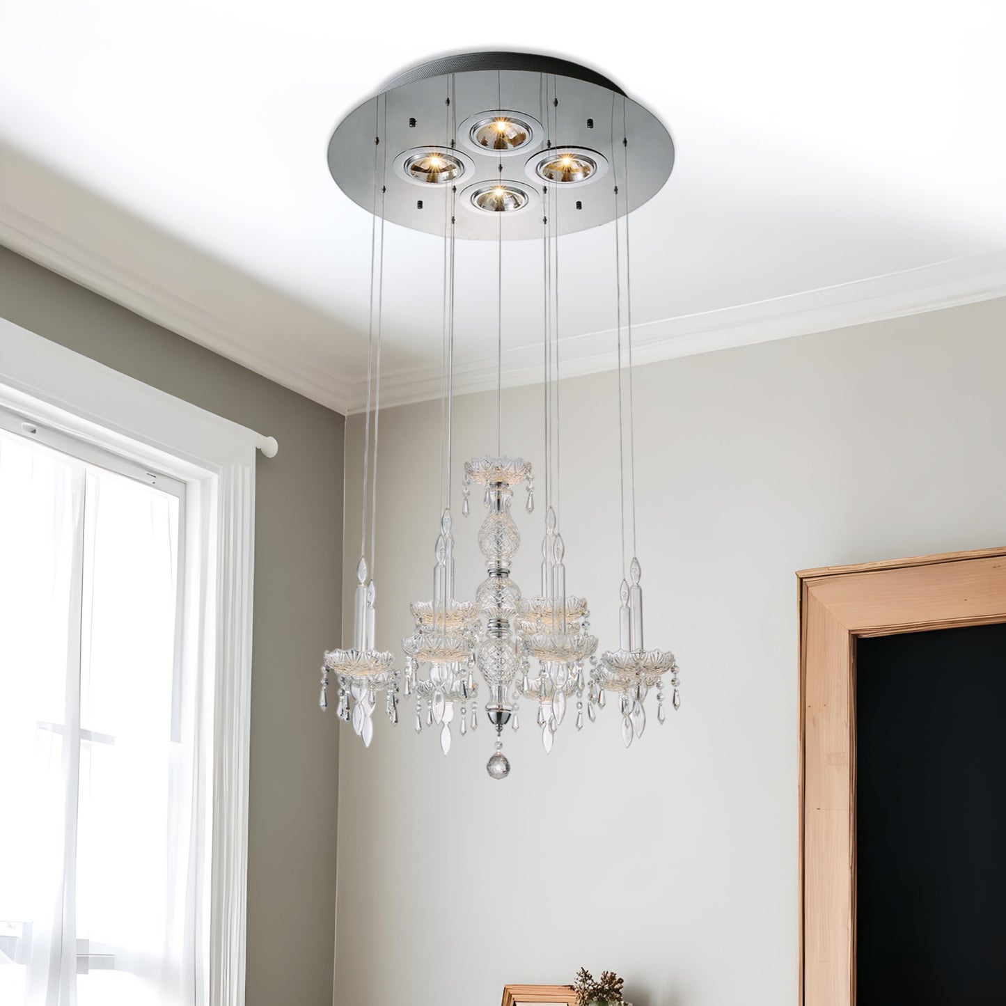 Clear 4 Light Glass Ceiling Light