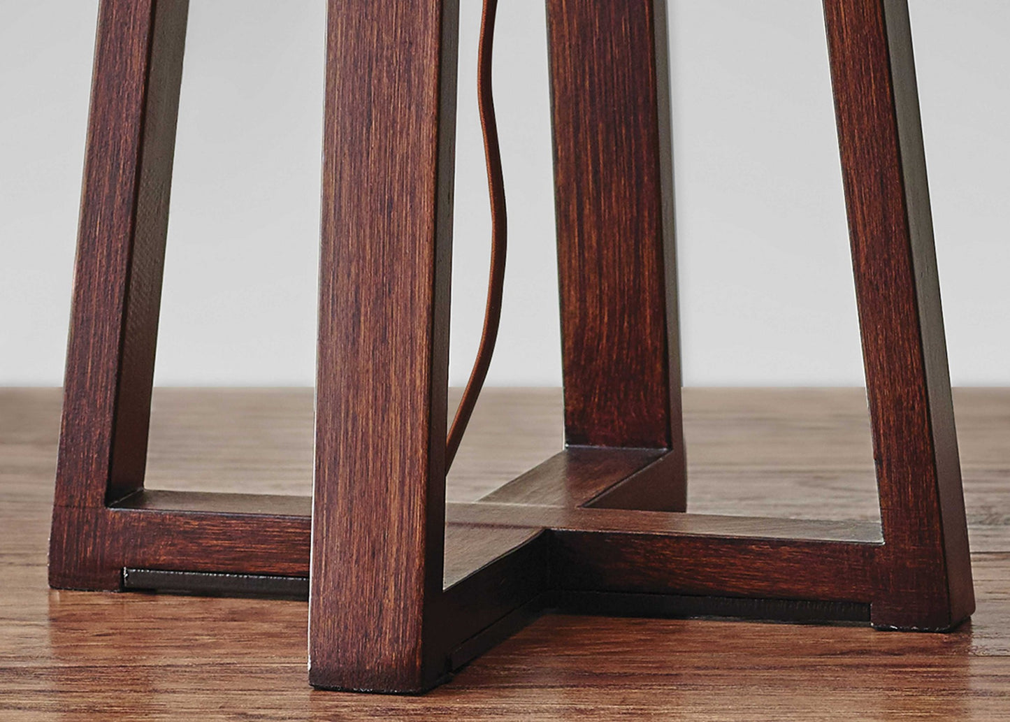Walnut Wood Finish Table Lamp w/ Shade
