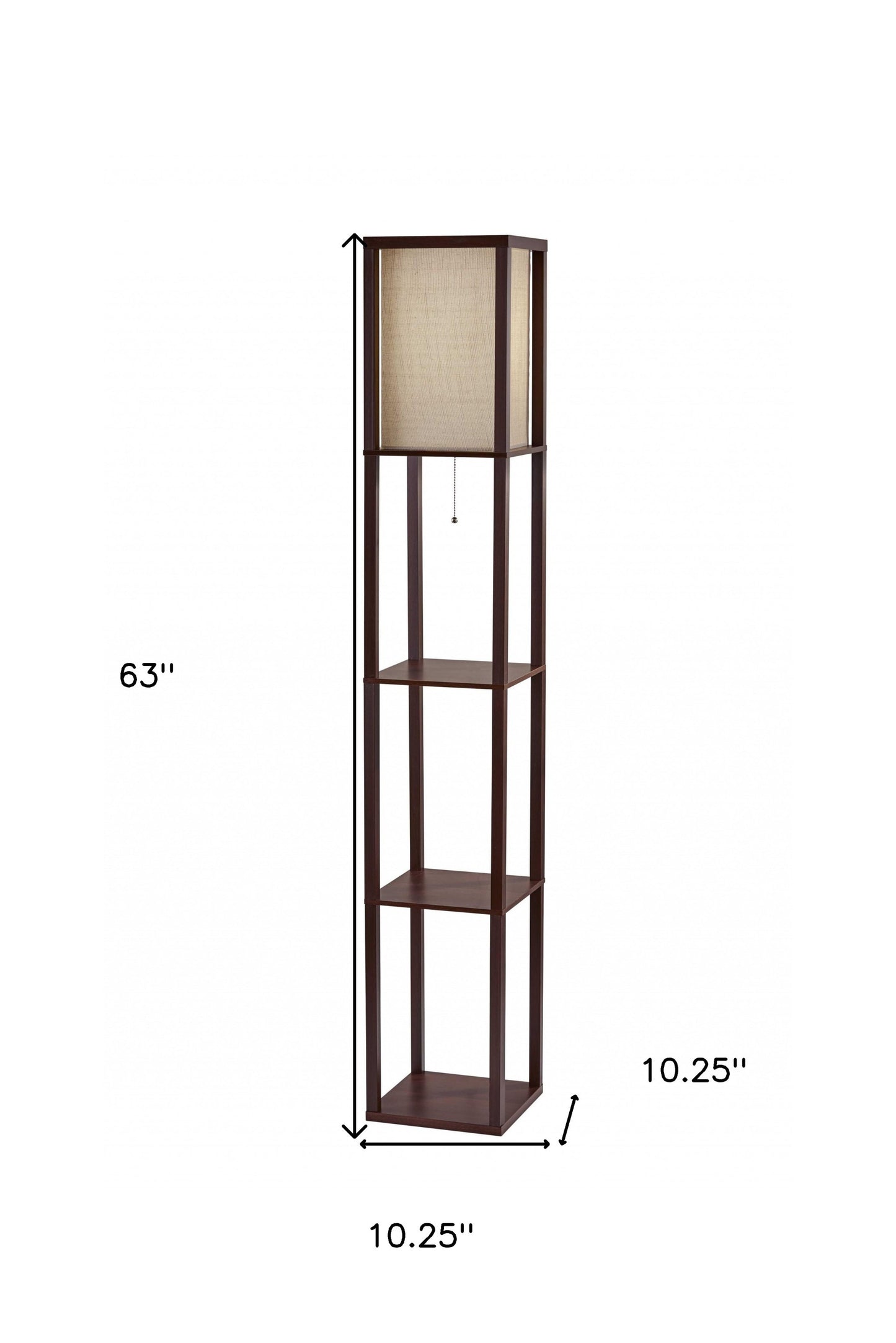 Brown Column Floor Lamp w/ Shade