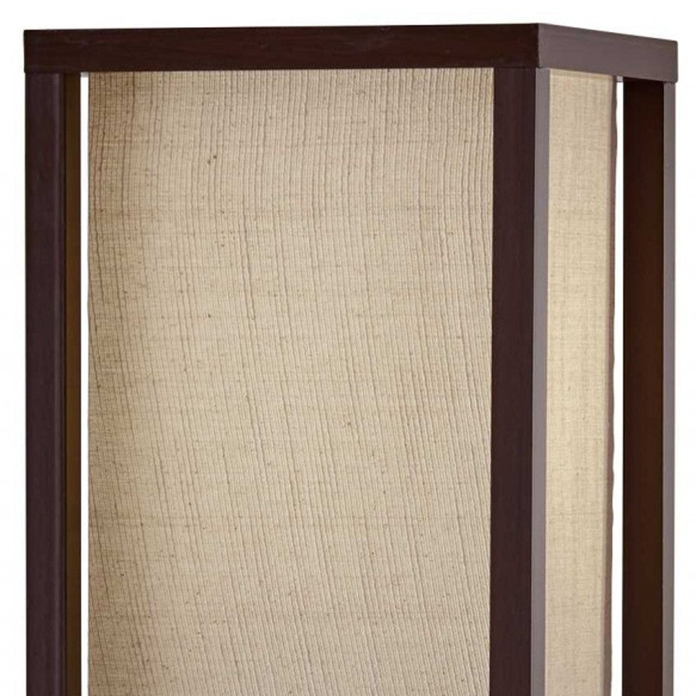 Brown Column Floor Lamp w/ Shade