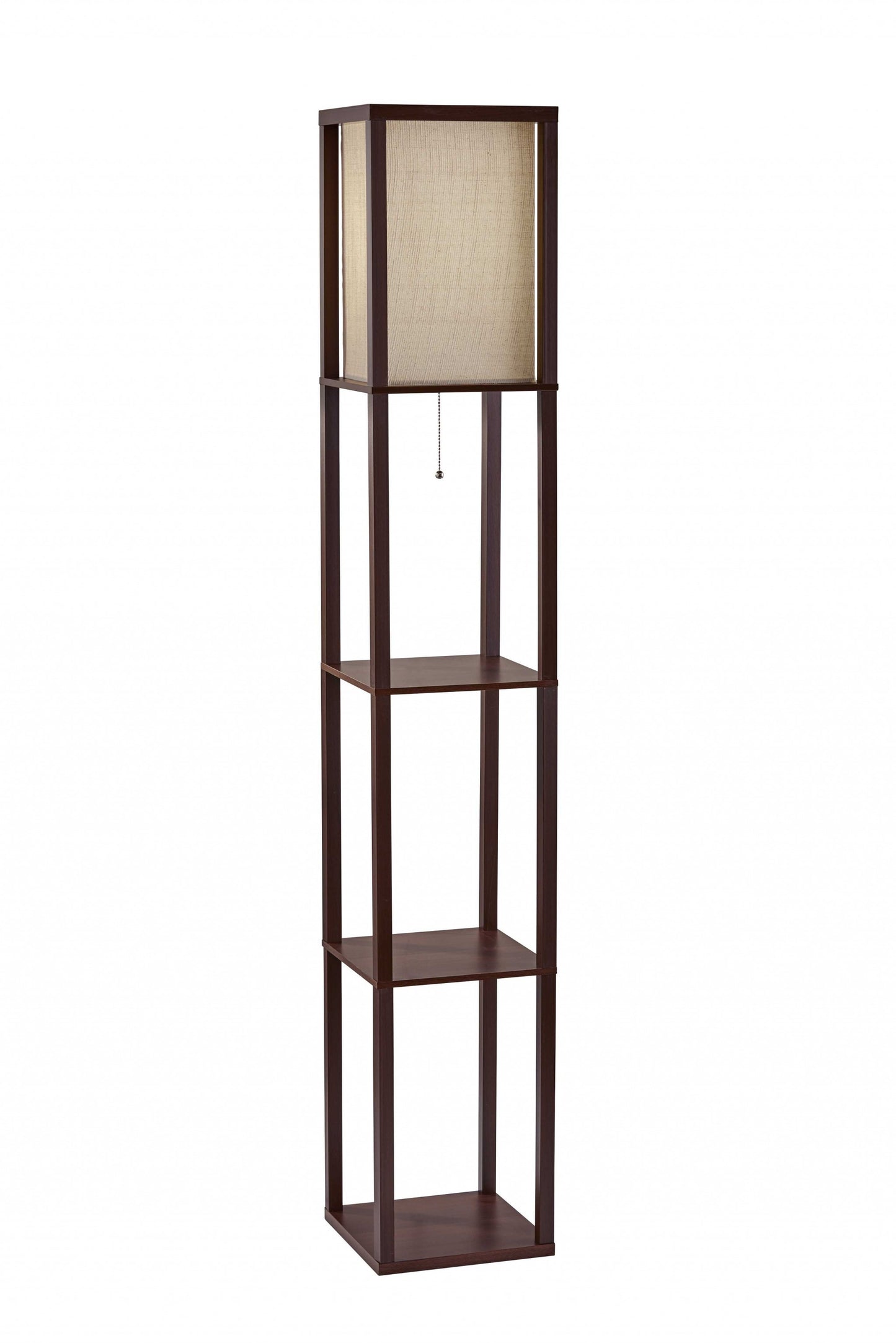 Brown Column Floor Lamp w/ Shade
