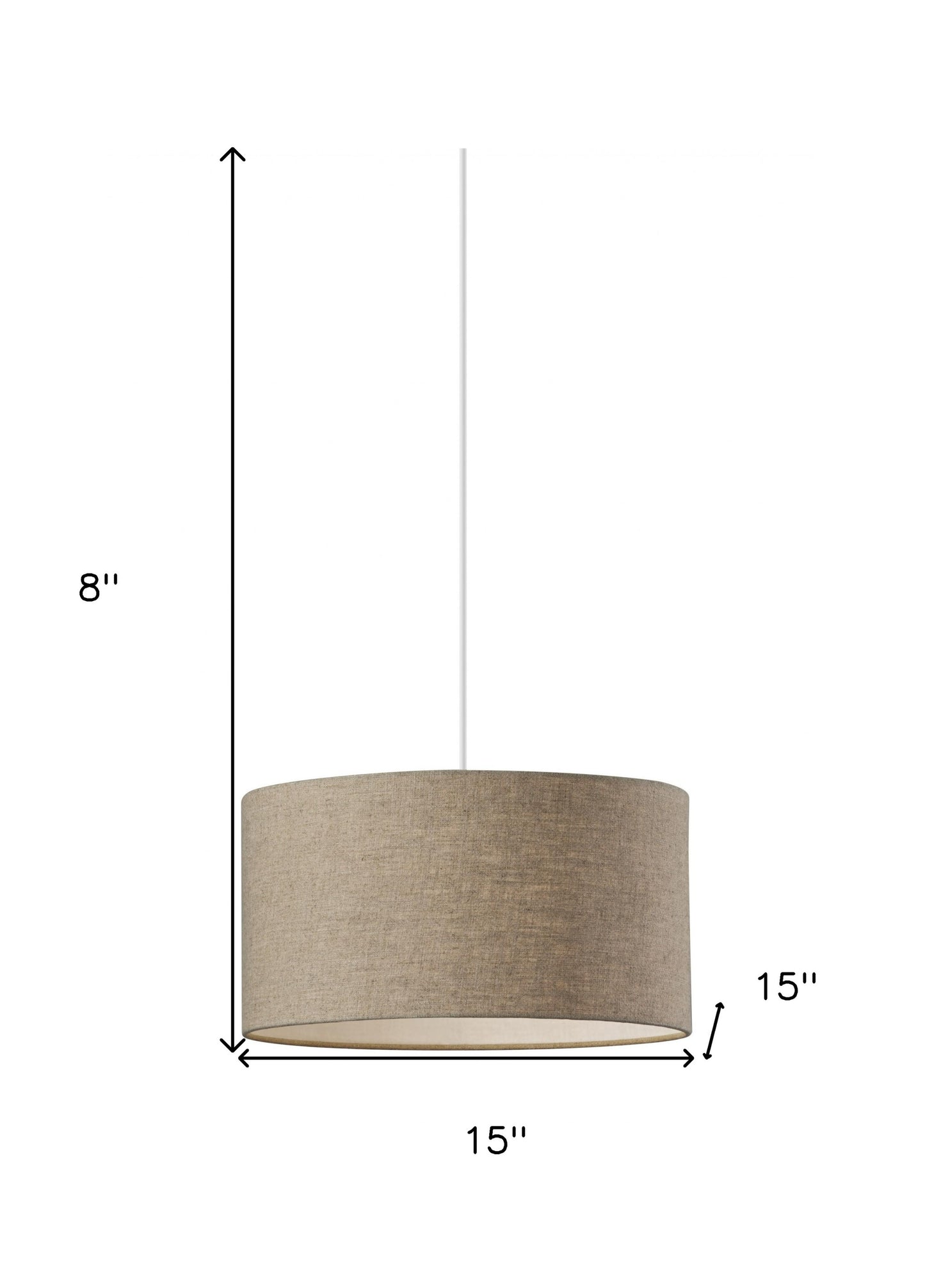 Burlap Light Brown Electric Drum Pendant Light