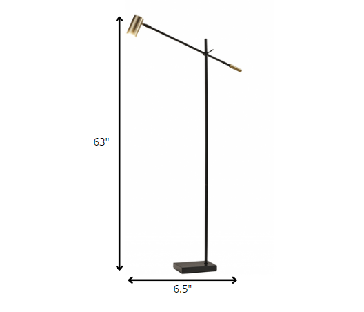 Black Adjustable Task Floor Lamp w/ Shade