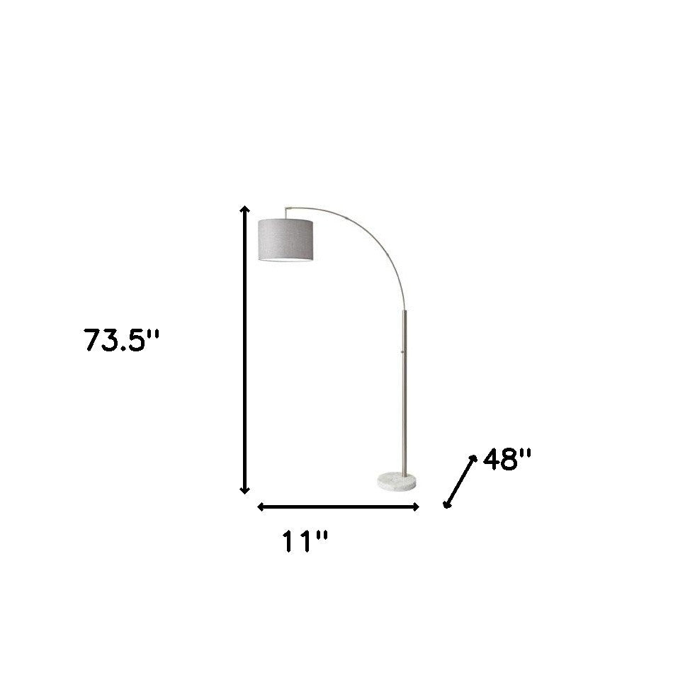 Reading Nook Floor Lamp w/ Adjustable Grey Shade