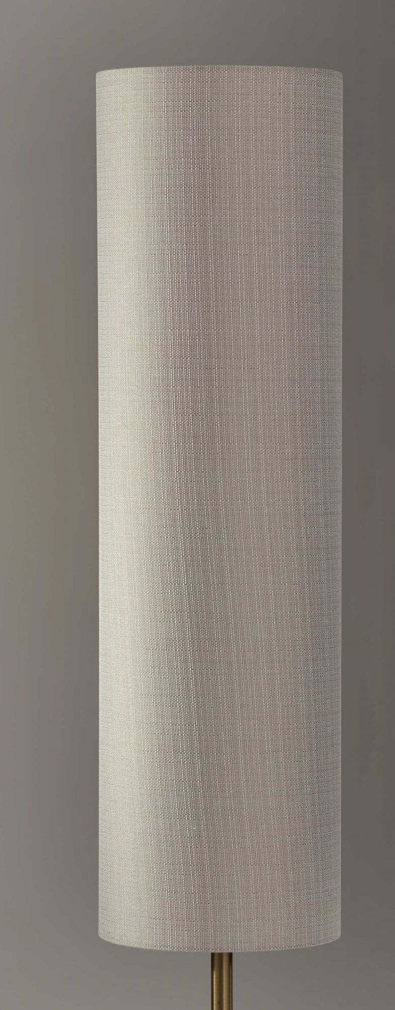 Brass & Wood Textured Beige Floor Lamp