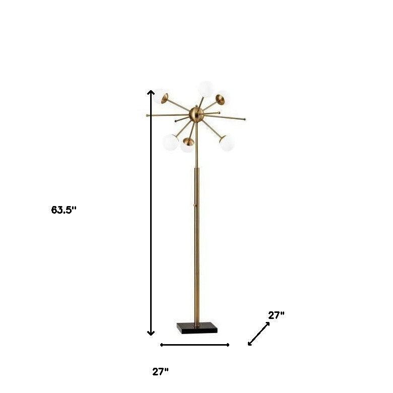 Brass 6-Light Floor Lamp