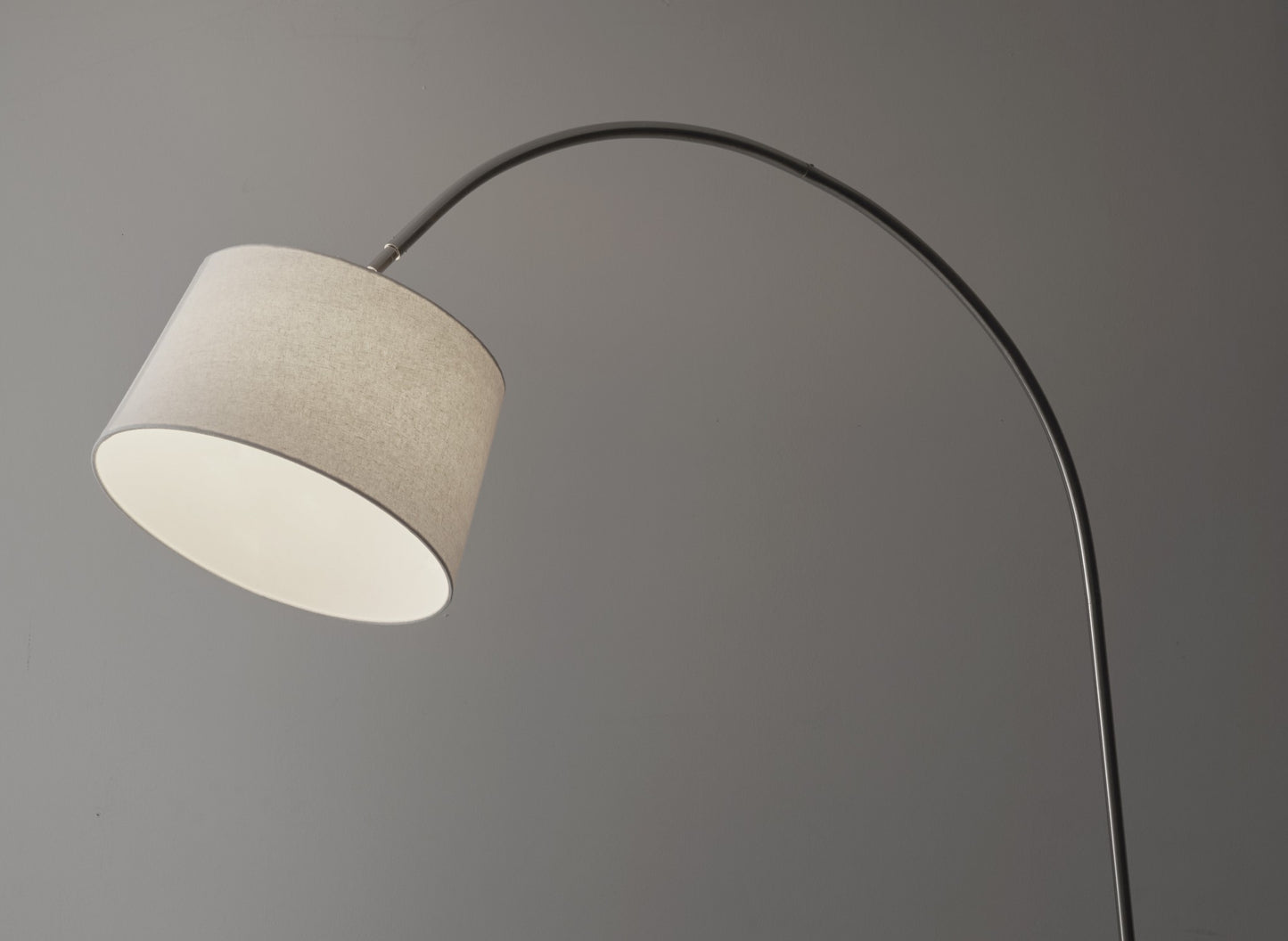 Steel Arc Floor Lamp w/ White Shade