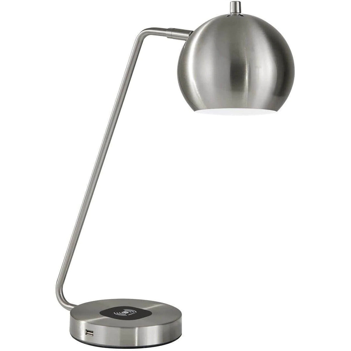 Silver Desk Table Lamp w/ Silver Shade
