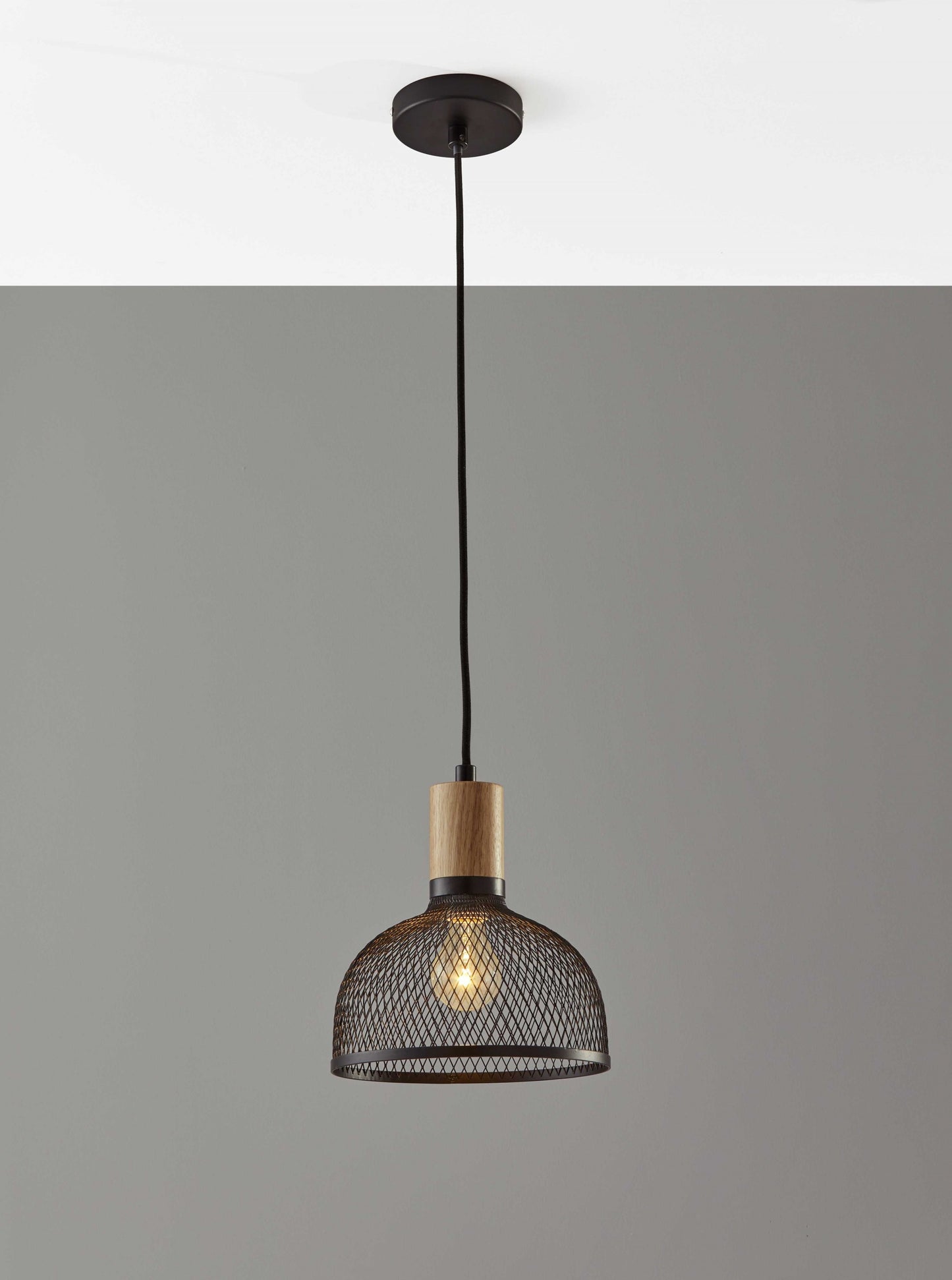 Caged Black Small Ceiling Pendant