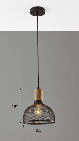 Caged Black Small Ceiling Pendant