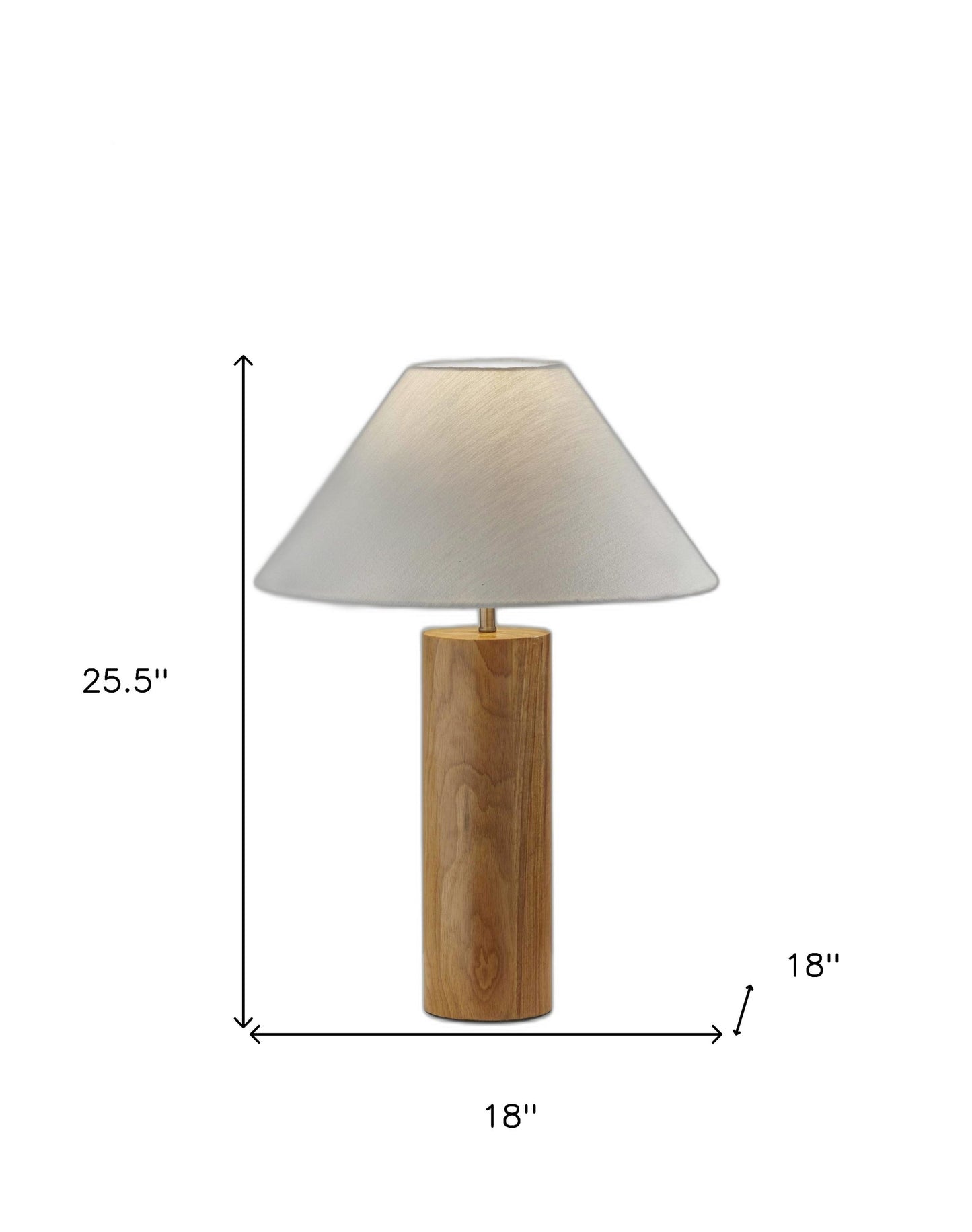 Natural Solid Wood Table Lamp w/ Shade