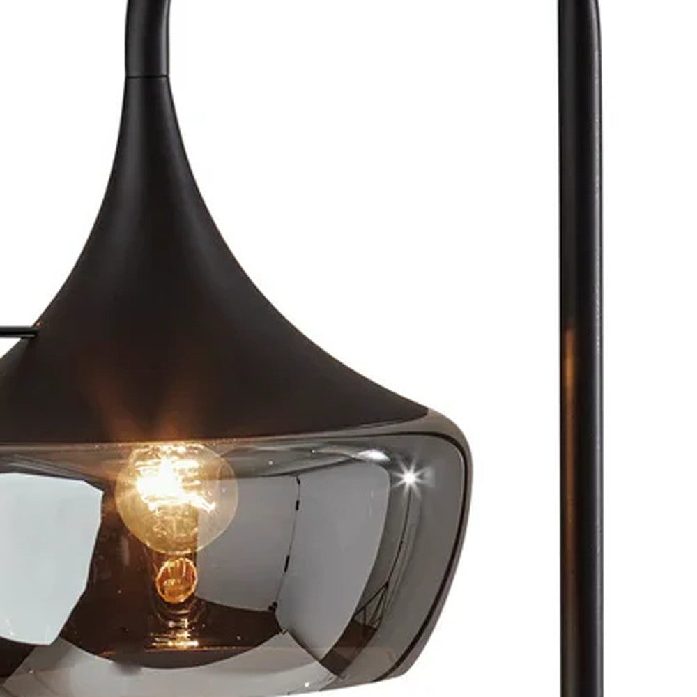 Black Task Floor Lamp w/ Black Bowl Shade