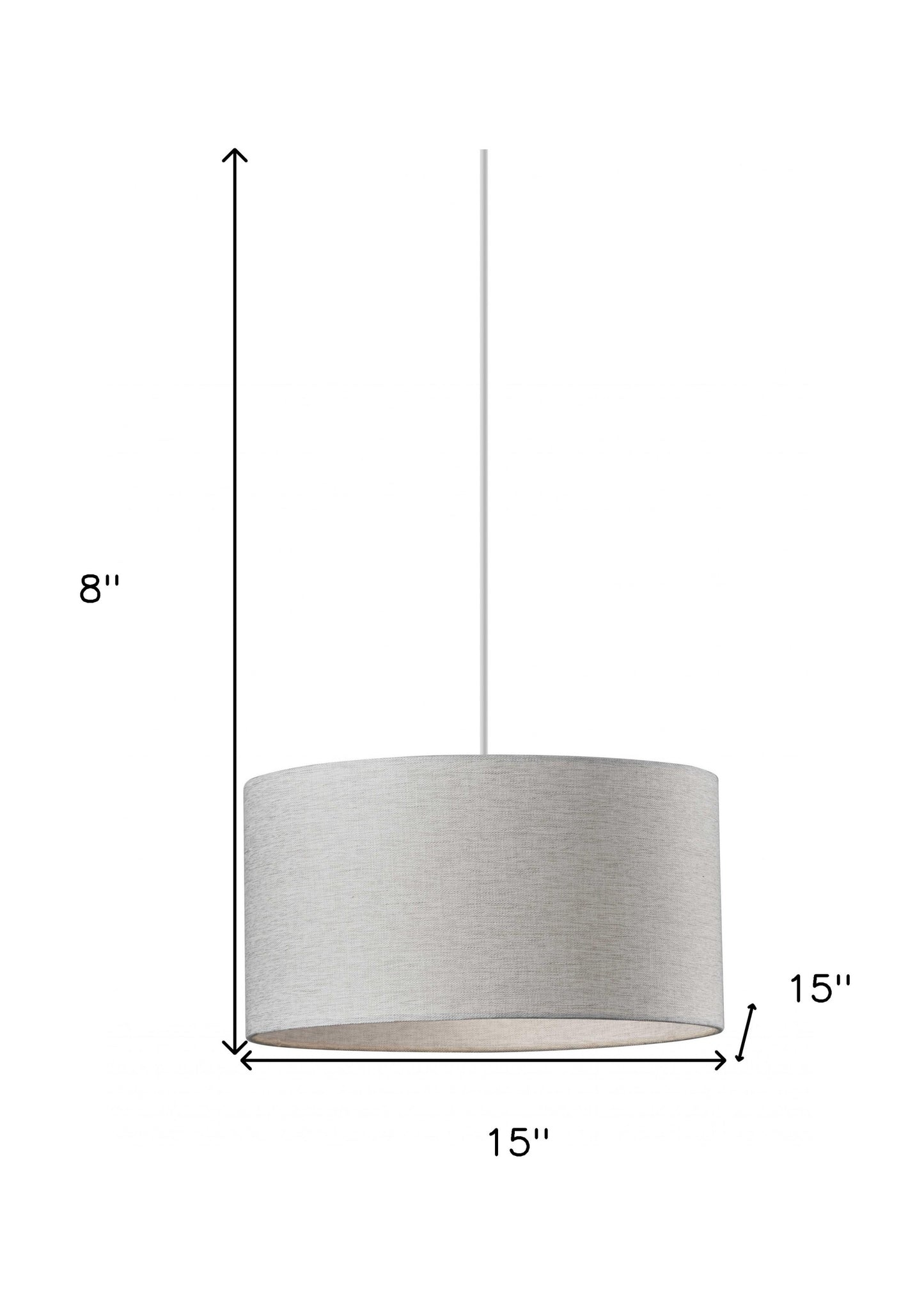 White Sleek Drum Pendant Light