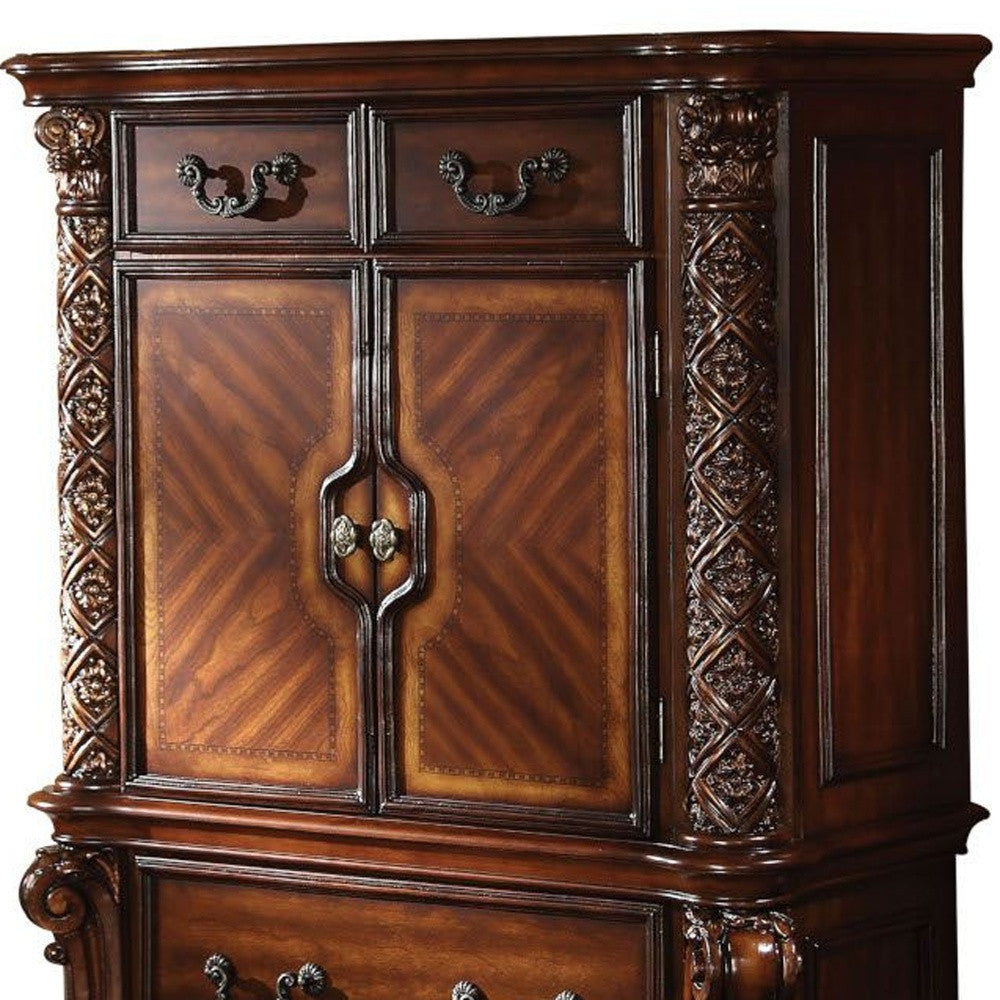 Dark Grey Wood 6-Drawer Dresser