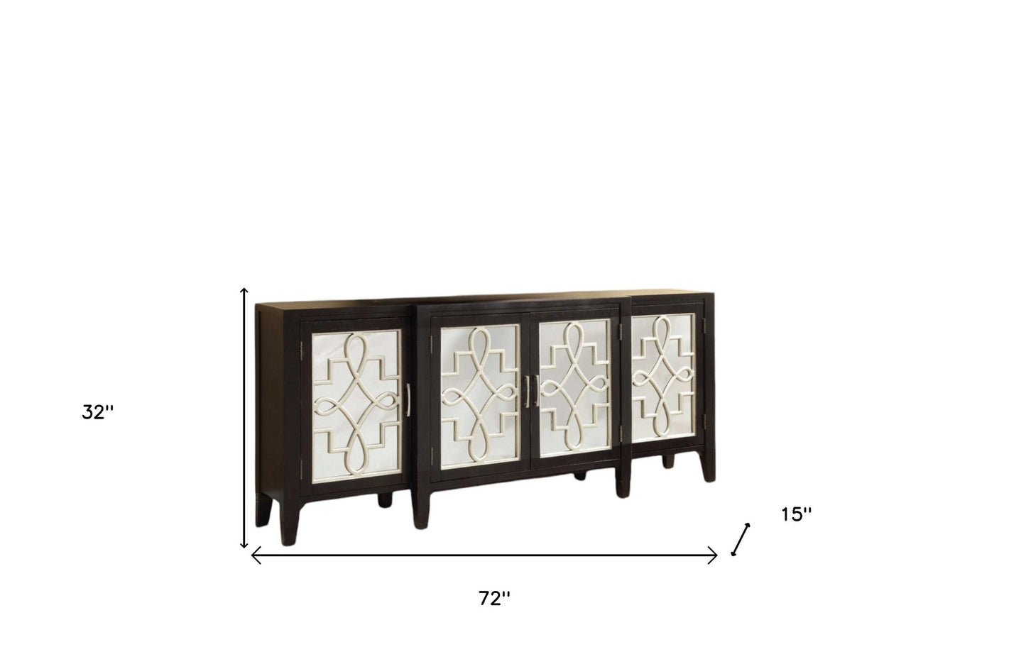 Black & Silver Solid Wood Solid Console Table