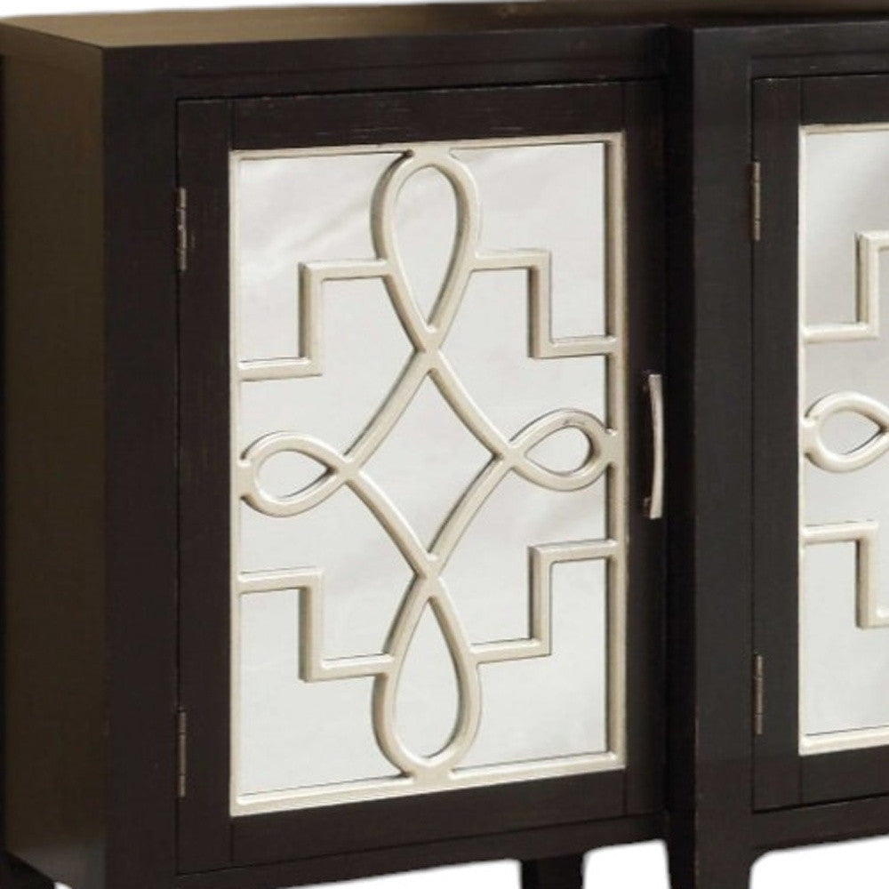 Black & Silver Solid Wood Solid Console Table