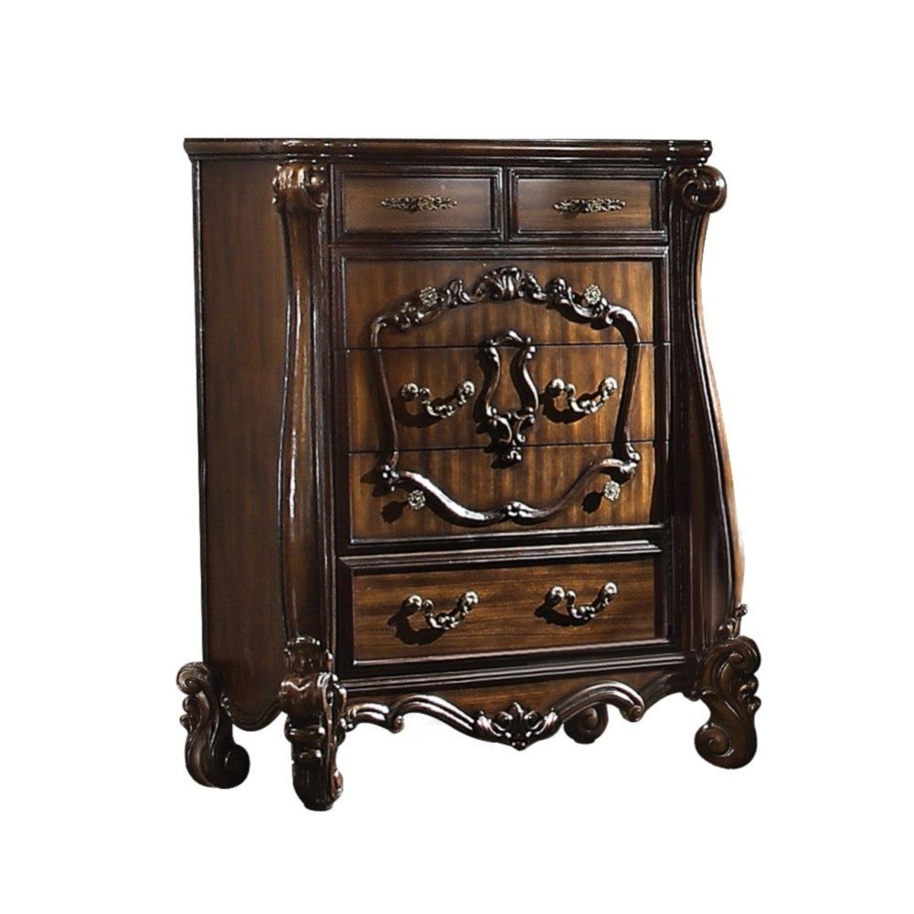 Grey Wood 6-Drawer Dresser
