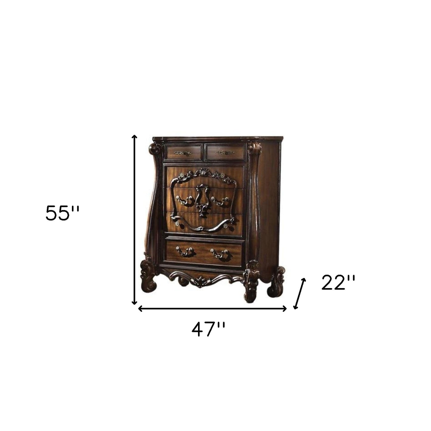 Grey Wood 6-Drawer Dresser
