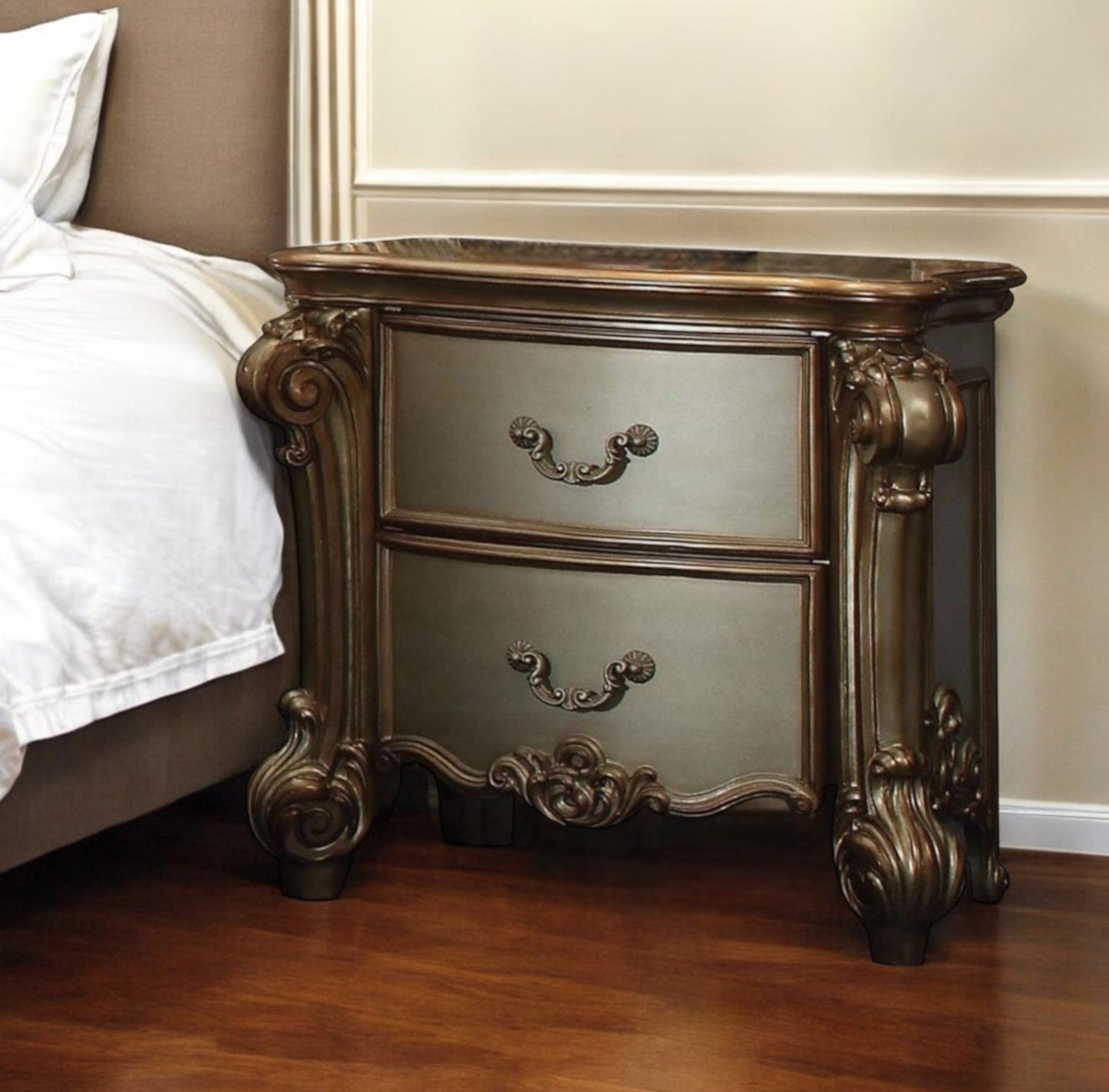 Bone 2 Drawer Nightstand