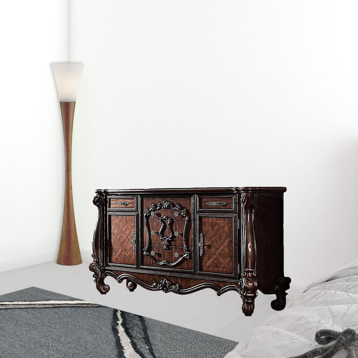 White Wood 6-Drawer Dresser