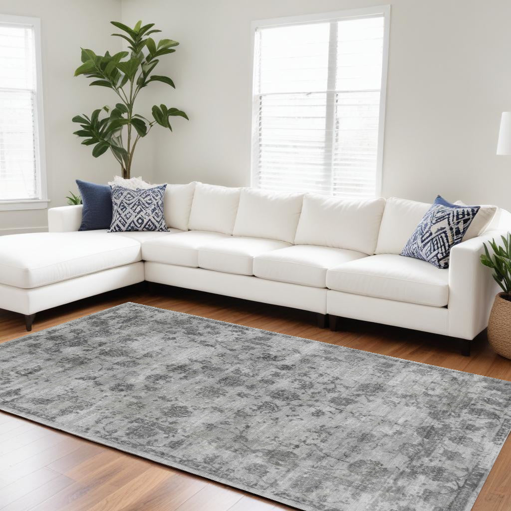 8 x 10 Gray Hand Loomed Rug
