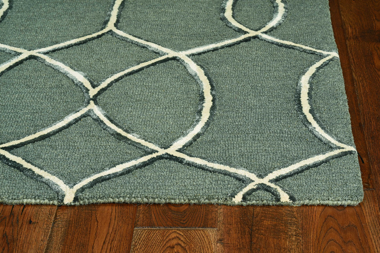 115 Gray & Ivory Wool Moroccan Hand Tufted Rug