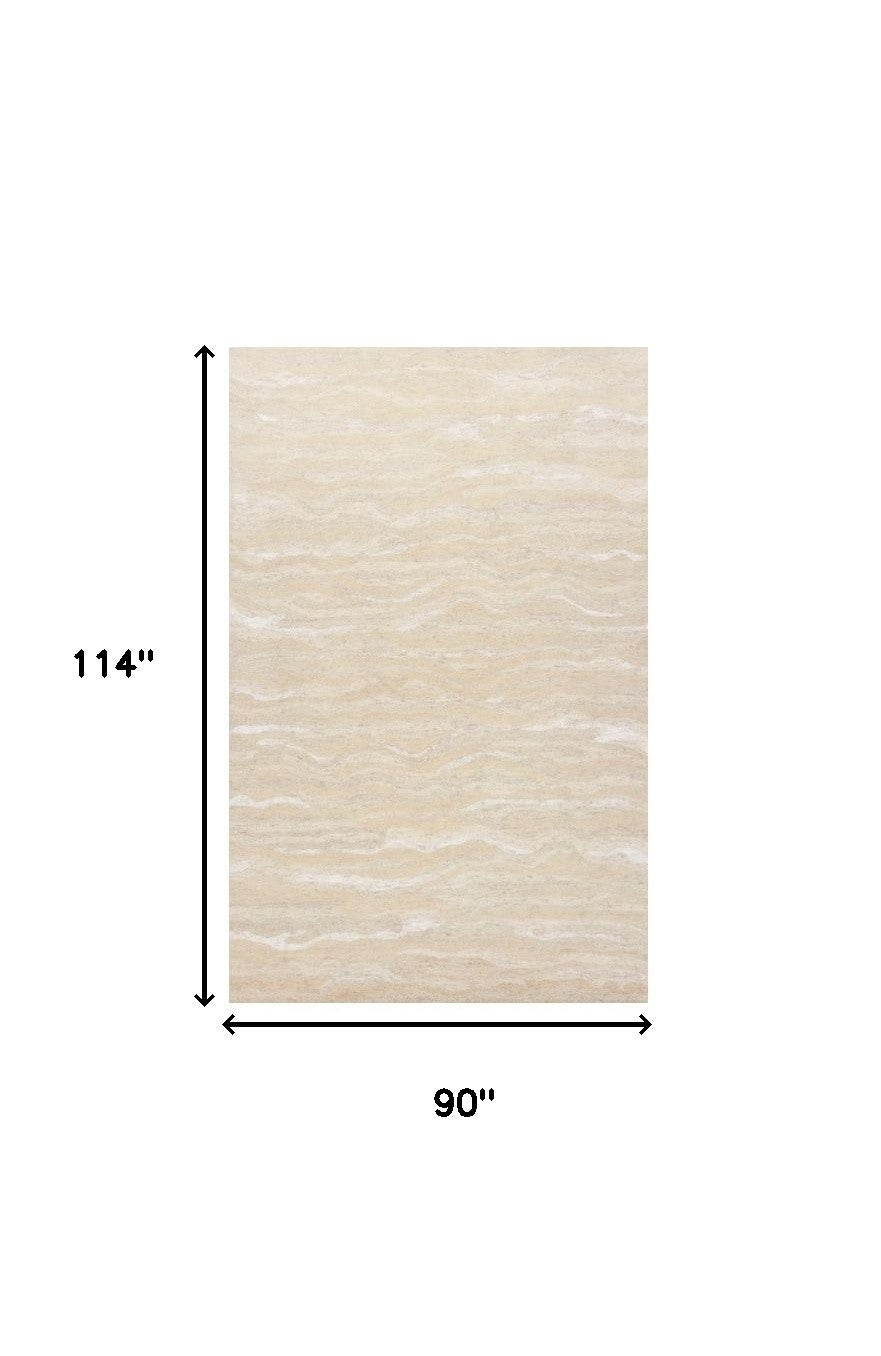 8 x 10 Ivory Wool Hand Tufted Rug