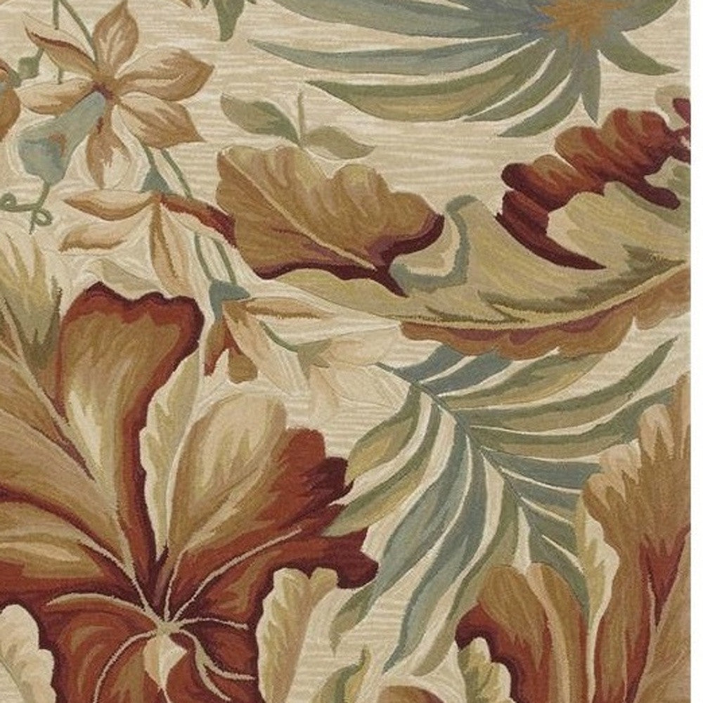 102 X 138 Ivory Wool Rug