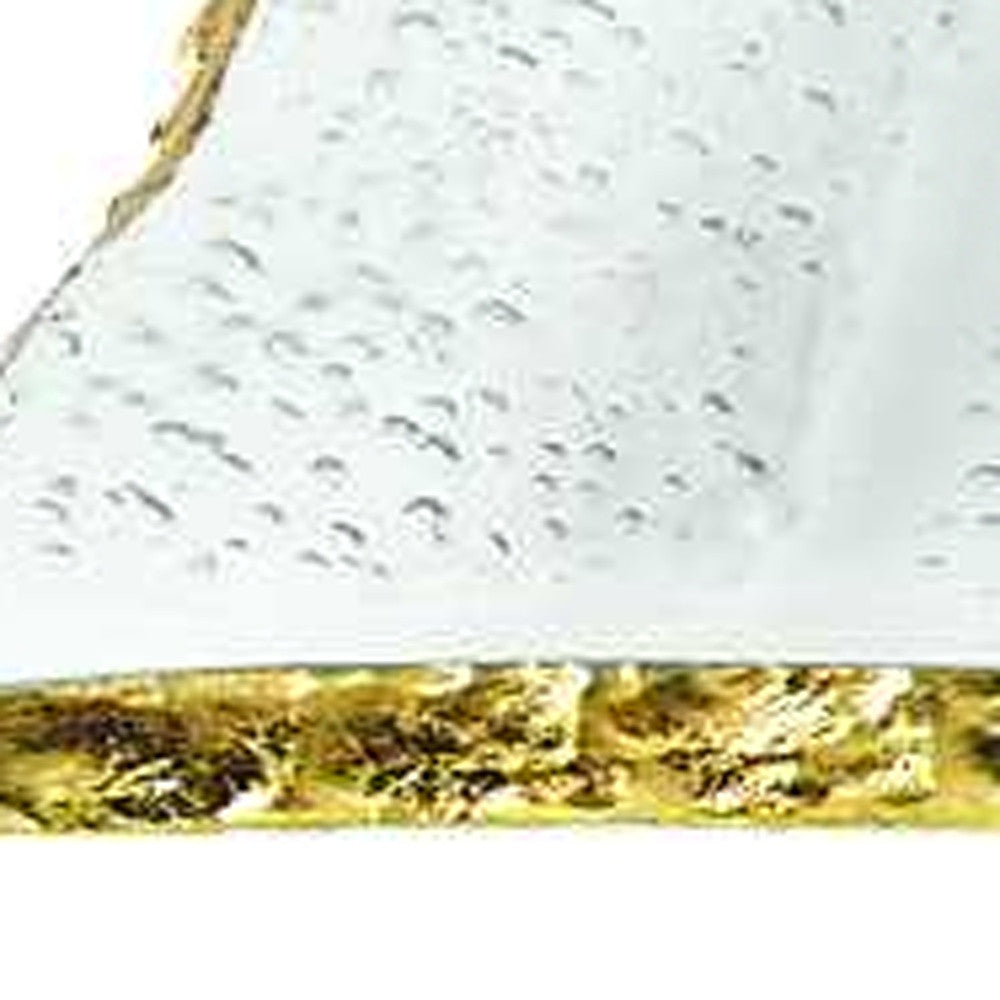 Mouth Blown Rectangular Edge Gold Leaf Serving Platter