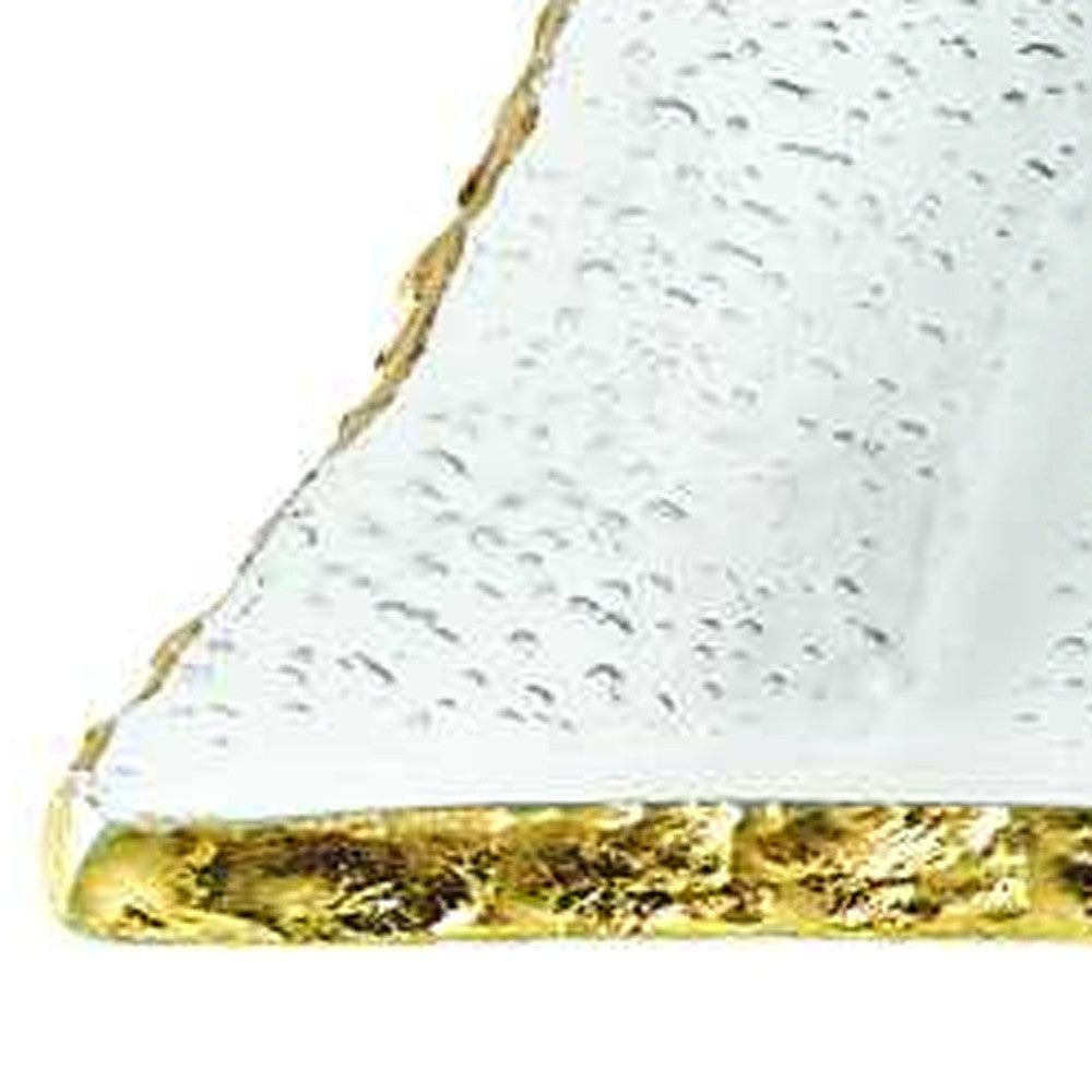 Mouth Blown Rectangular Edge Gold Leaf Serving Platter