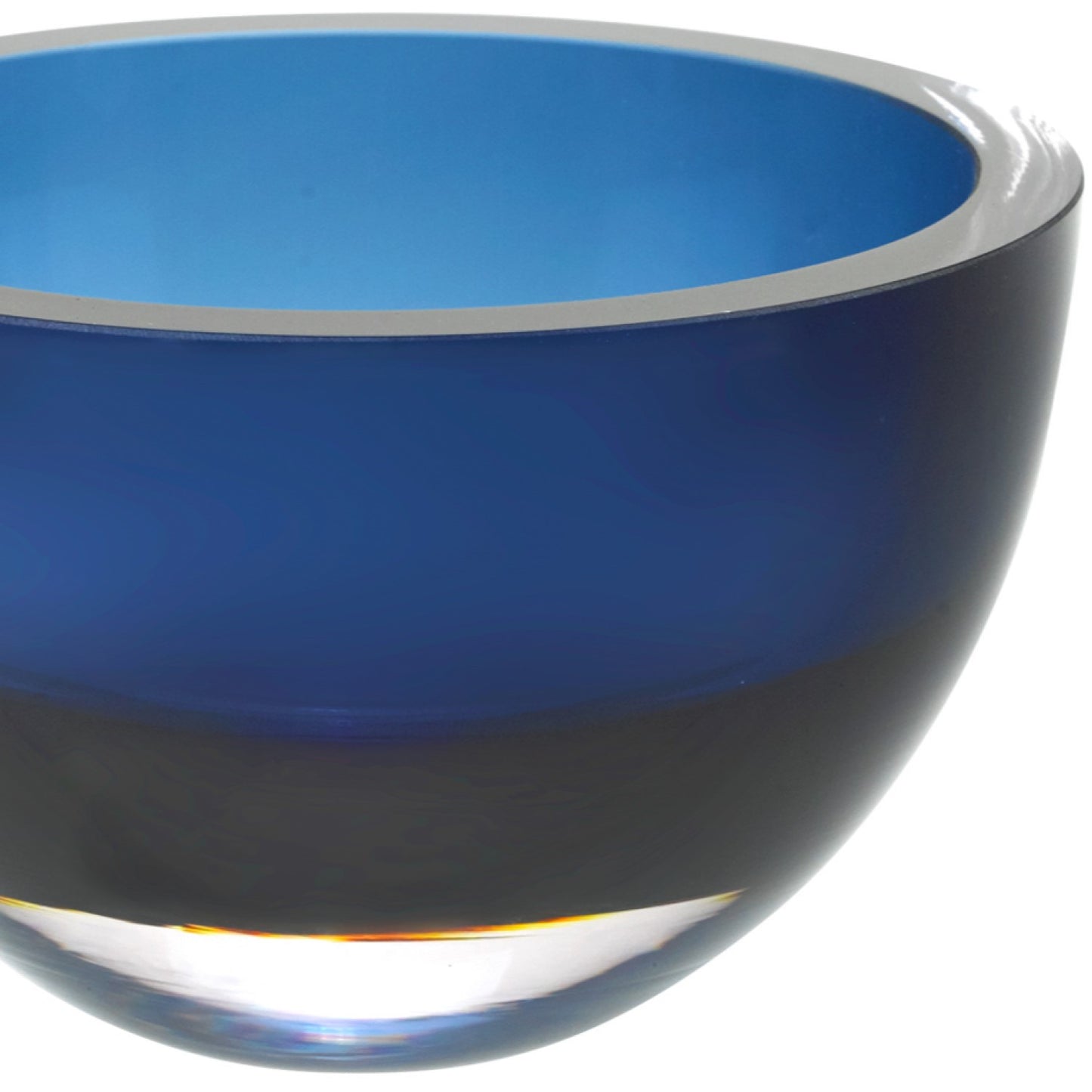 Mouth Blown European Made Midnight Blue Crystal Bowl