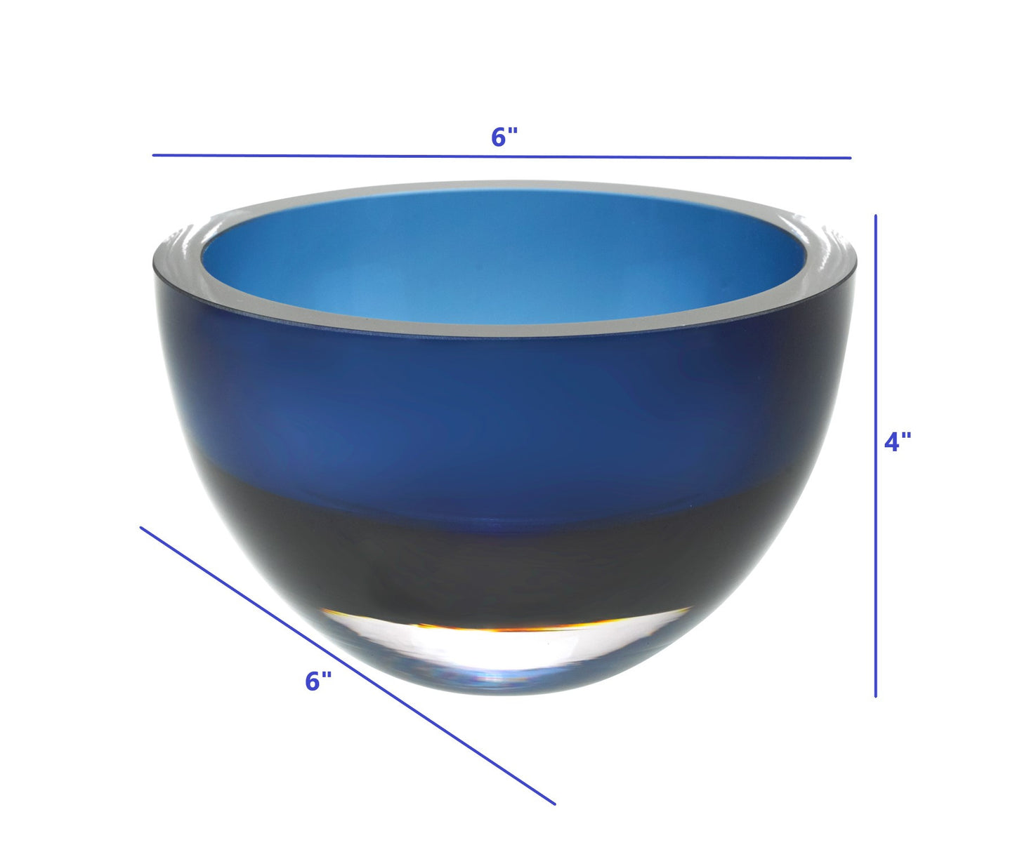 Mouth Blown European Made Midnight Blue Crystal Bowl